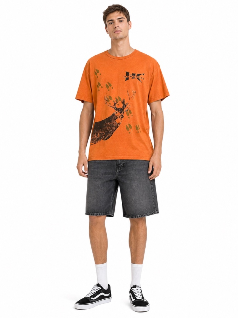 Vintage Hardcore Orange Deer Hunting Graphic T-Shirt – Size XL GUC